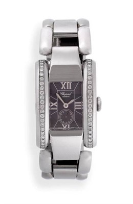 Lot 132 - A Lady's Stainless Steel Diamond Set Wristwatch, signed Chopard, model: La Strada, ref: 8357, circa