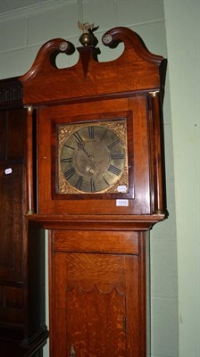 Lot 1310 - An oak thirty hour longcase clock, dial signed J.Glazebrook, Mansfield, later case