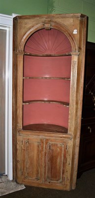 Lot 1313 - Pine display corner cupboard