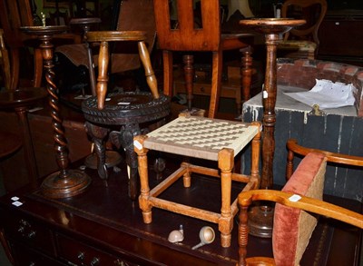 Lot 1314 - Four stools and three ashtrays