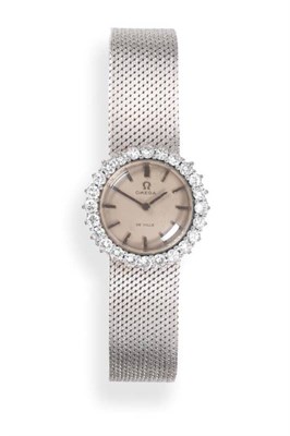 Lot 138 - A Lady's Diamond Set Wristwatch, 1970, (calibre 620) lever movement signed Omega, and numbered...