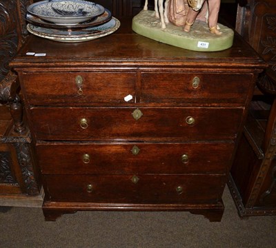 Lot 1346 - 18th century oak four height chest of drawers