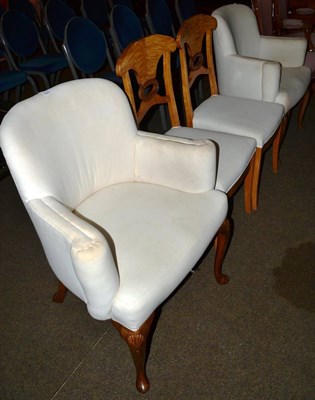 Lot 1355 - A pair of tub chairs and two side chairs