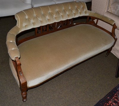 Lot 1356 - Green upholstered settee