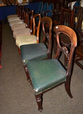 Lot 1361 - Set of five Victorian balloon back chairs and three others (8)