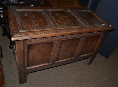 Lot 1382 - 18th century oak coffer with candle box