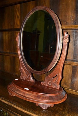 Lot 1400 - A mahogany toilet mirror