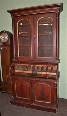 Lot 1405 - Victorian secretaire bookcase (for restoration)