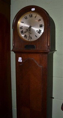 Lot 1406 - A small chiming longcase clock, with presentation plaque to the front