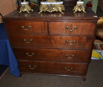 Lot 1410 - 18th century oak four height chest of drawers