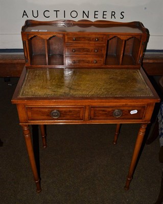 Lot 1415 - Yewwood lady's writing desk with green leather pad and gallery