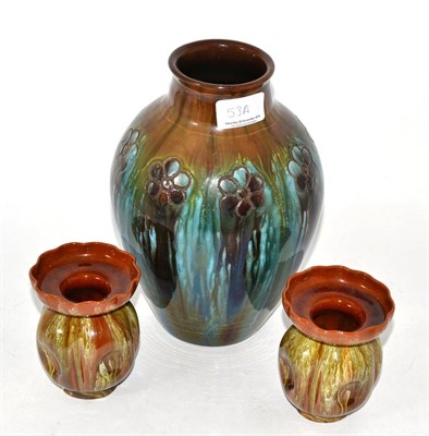 Lot 53A - Christopher Dresser for Linthorpe Pottery: A Vase, the shoulders incised with flower heads,...