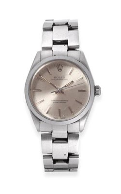 Lot 147 - A Stainless Steel Automatic Centre Seconds Wristwatch, signed Rolex, Superlative Chronometer...
