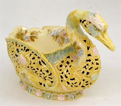Lot 30 - Zsolnay Pecs jardiniere modelled as a duck