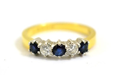 Lot 68 - An 18ct gold sapphire and diamond five stone ring