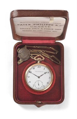 Lot 156 - A Good 18ct Gold Open Faced Pocket Watch, signed Patek Philippe & Cie, Geneva, Switzerland,...