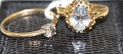 Lot 81 - A diamond set ring and a 9ct gold dress ring