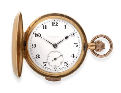 Lot 157 - An 18ct Gold Mid-Size Quarter Repeating Full Hunter Pocket Watch, retailed by Darlington & Co,...