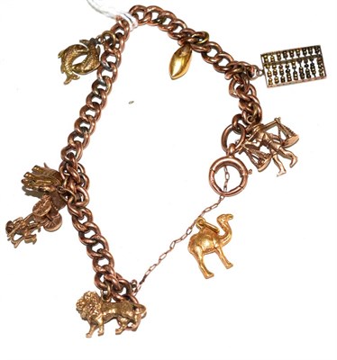 Lot 85 - A 9ct gold charm bracelet