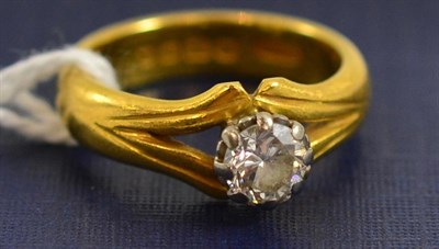 Lot 90 - A 22ct gold diamond solitaire ring, 0.60 carat approximately