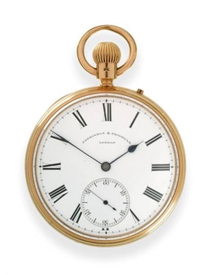 Lot 158 - An 18ct Gold Open Faced Pocket Watch, signed Parkinson & Frodsham, Change Alley, London,...