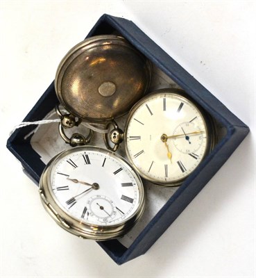 Lot 105 - Three silver pocket watches, signed Waltham and Reid (3)