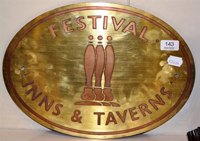 Lot 143 - Festival Inns & Taverns brass oval plaque