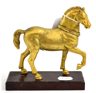Lot 193 - A gilt bronze horse figure on plinth