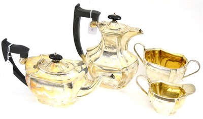 Lot 195 - Four piece Viners of Sheffield silver tea service, 58oz