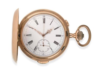 Lot 168 - A 14ct Gold Quarter Repeating Chronograph Full Hunter Pocket Watch, signed Invicta, circa 1890,...