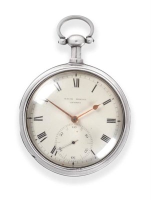 Lot 169 - A Silver Pair Cased Duplex Pocket Watch, signed David Morice, Fenchurch Street, London,...