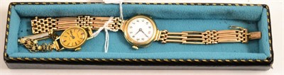 Lot 219 - A 9ct gold wristwatch and one other