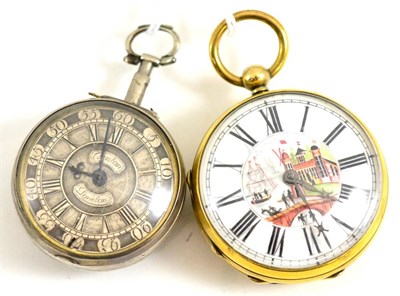 Lot 230 - Two verge pocket watches, movements signed Wm Nickilson Newcastle 476, and Willm Fenton, London