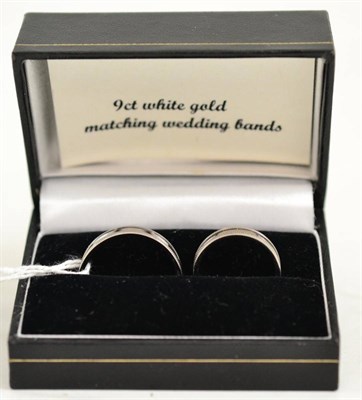 Lot 240 - Two 9ct gold matching band rings