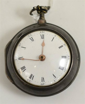 Lot 260 - Silver pair cased pocket watch 1785 Frederick Lamear, watch engraved 1786 - silver mark 1785