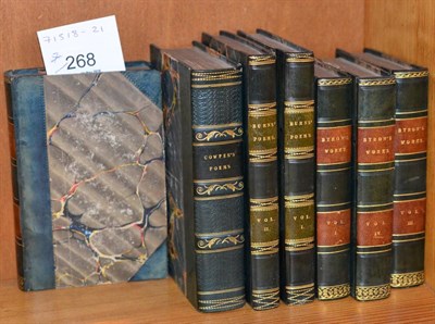 Lot 268 - Seven leather bound volumes - Byron, Burns & Cowper