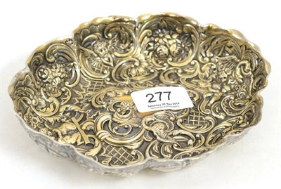 Lot 277 - Embossed silver oval dish