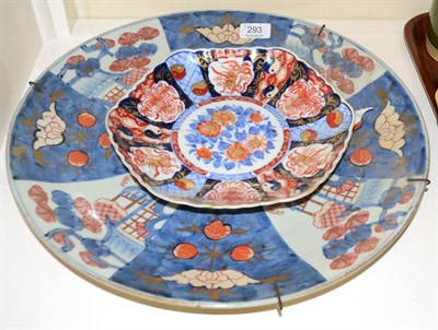 Lot 293 - Japanese Imari charger and hexagonal plate