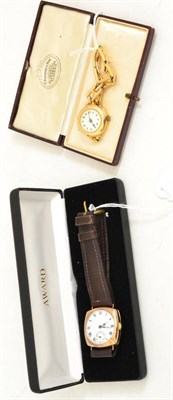 Lot 307 - A lady's 9ct gold wristwatch and a gentleman's 9ct gold wristwatch