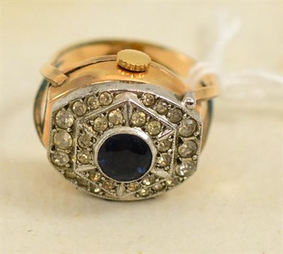 Lot 311 - A 1950's ring/watch