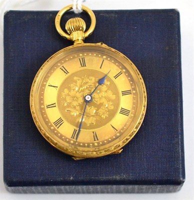 Lot 328 - A lady's 18ct gold fob watch