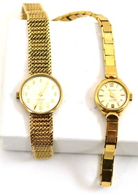 Lot 331 - A lady's 9ct gold Omega wristwatch and another lady's 9ct gold wristwatch (2)