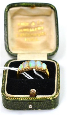 Lot 348 - An opal five stone ring