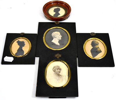 Lot 353 - Five framed silhouettes/prints