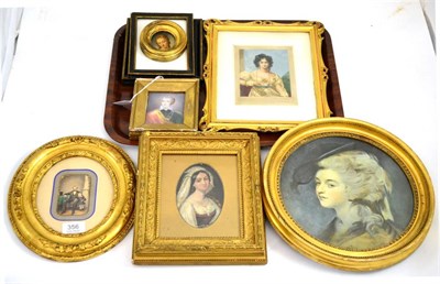 Lot 356 - Eight various framed portraits