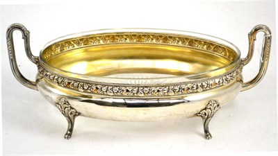 Lot 372 - German 800 silver table centrepiece with glass liner