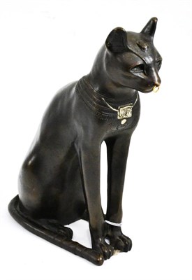 Lot 374 - Bronzed Egyptian-style cat