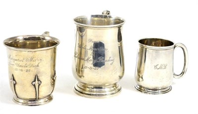 Lot 376 - Three silver mugs