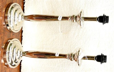 Lot 429 - Pair of plated lamps