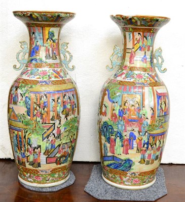 Lot 432 - Pair of large Canton vases (a.f.)